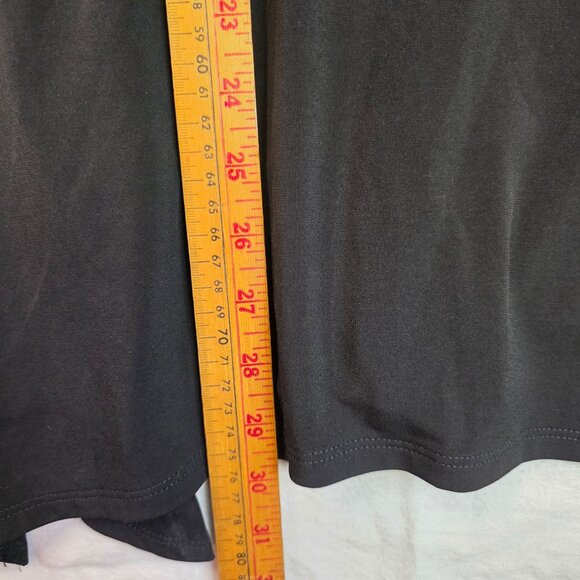 Clara Sunwoo Tunic Large V Neck Black Mesh Ruched Sleeves Chic Fall Top - Picture 8 of 8